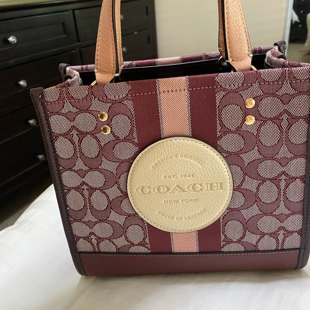 Coach maroon small square tote